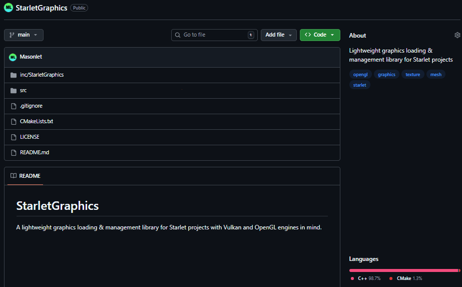 Starlet Graphics Project Screenshot