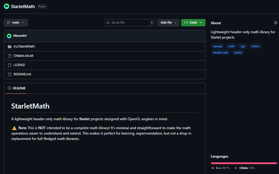 Starlet Math Project Screenshot