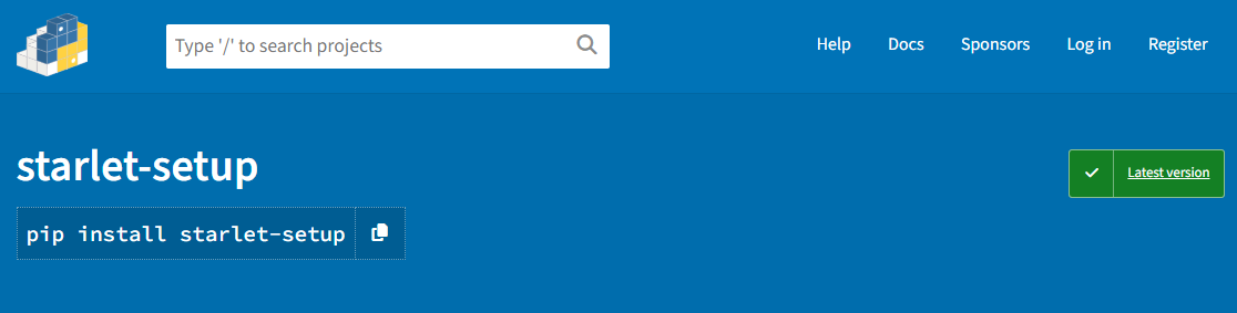 Starlet Setup Project Screenshot