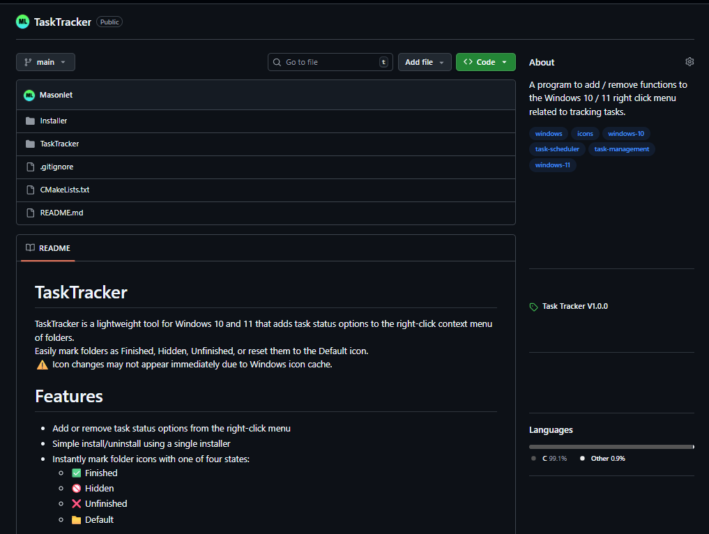 Tasktracker Project Screenshot